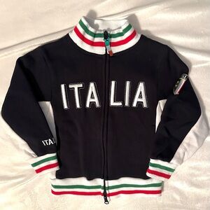 Polifemo Eye Italia Italy Jacket Kids 3/4 Black Full Zip Sweater Football Soccer